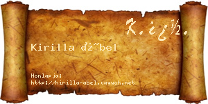 Kirilla Ábel névjegykártya