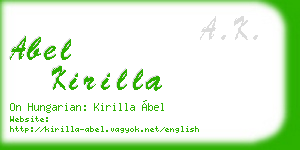 abel kirilla business card